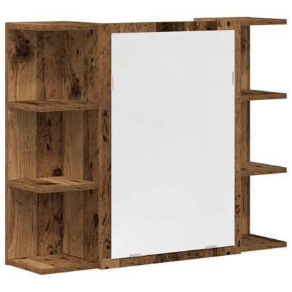 Комплект мебели за баня от 4 части старо дърво инженерно дърво