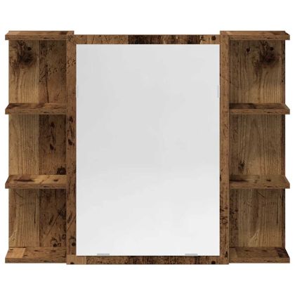 Комплект мебели за баня от 4 части старо дърво инженерно дърво