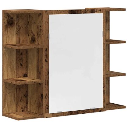 Комплект мебели за баня от 3 части старо дърво инженерно дърво