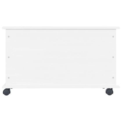 Сандък за съхранение с колелца бял ALTA 73x39,5x43 см бор масив