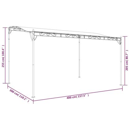 Навес антрацит 4x3 м 180 г/м² плат и стомана