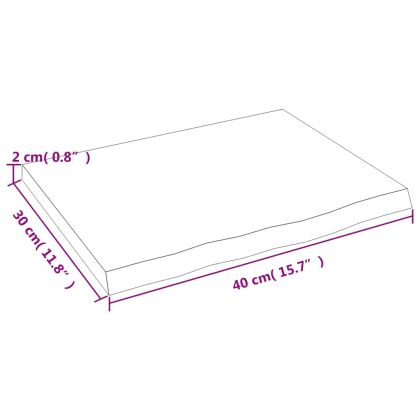Стенен рафт светлокафяв 40x30x2 см обработен масивен дъб