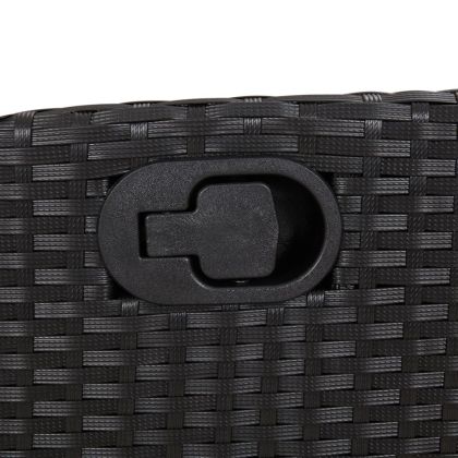 Накланящи градински столове с възглавници 2 бр черни полиратан