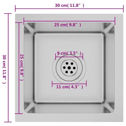 Ръчно изработена кухненска мивка, неръждаема стомана