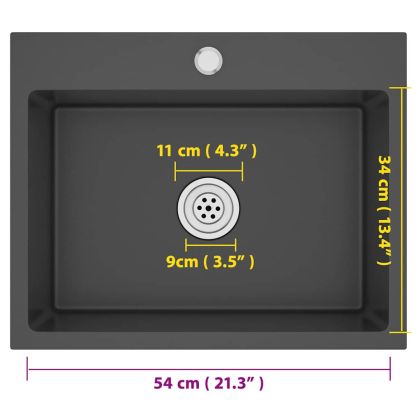 Ръчно изработена кухненска мивка, черна, неръждаема стомана