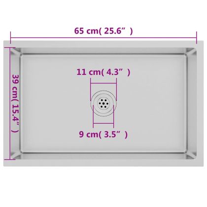 Ръчно изработена кухненска мивка, неръждаема стомана