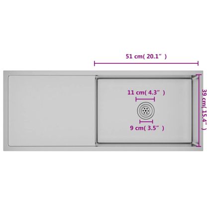 Ръчно изработена кухненска мивка, неръждаема стомана