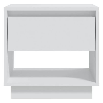Нощно шкафче, бяло, 45x34x44 см, инженерно дърво