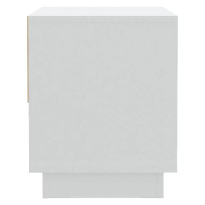 Нощно шкафче, бяло, 45x34x44 см, инженерно дърво