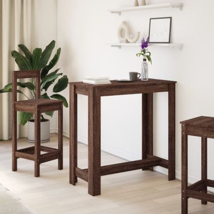 Бар маса, кафяв дъб, 102x50x103,5 см, инженерно дърво