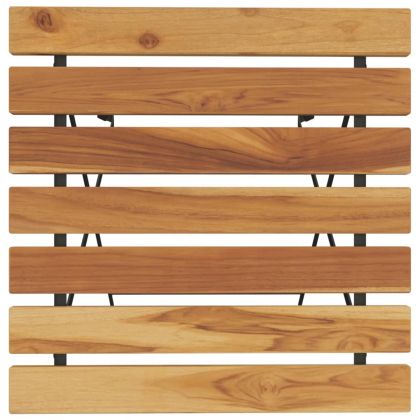 Сгъваема бистро маса, 55x54x71 см, тиково дърво масив и стомана