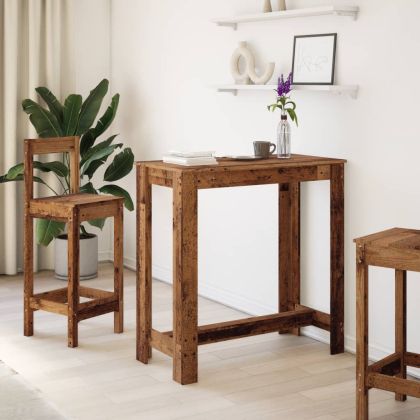 Бар маса, старо дърво, 102x50x103,5 см, инженерно дърво