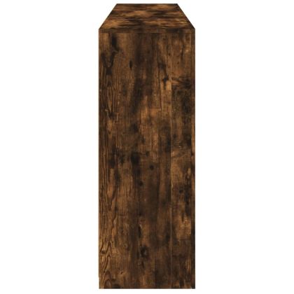 Сайдборд с LED светлини, oпушен дъб, 162x37x100 см