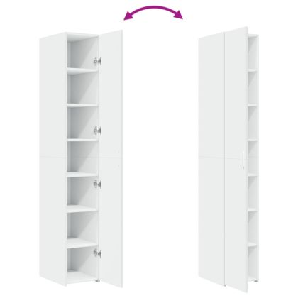 Висок шкаф, бял, 30x42,5x185 см, инженерно дърво