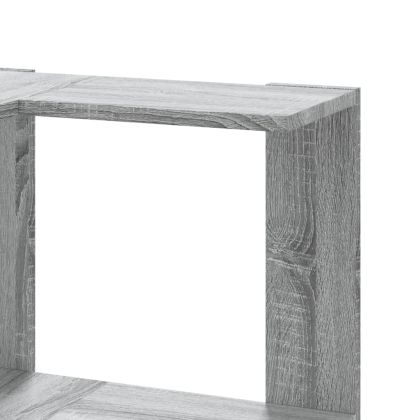 Ъглова етажерка 3 нива сив сонома 50x50x102 см инженерно дърво