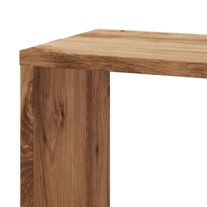 Стенен ъглов рафт дъб артизан 45x45x147 см инженерно дърво