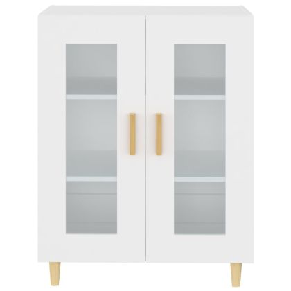 Сайдборд, бял, 69,5x34x90 см, инженерно дърво