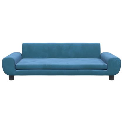 Кучешко легло, синьо, 100x54x33 см, кадифе