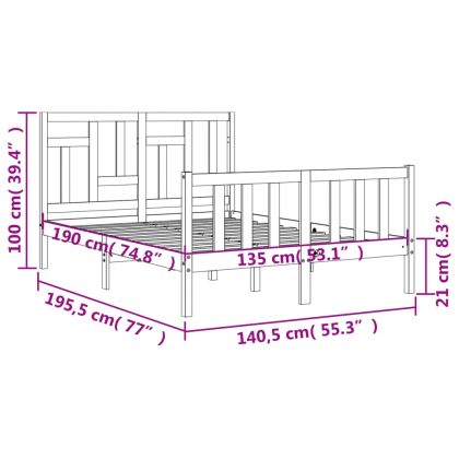 Рамка за легло с табла Double масивно дърво