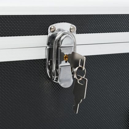 Куфари за съхранение, 2 бр, черни, алуминий