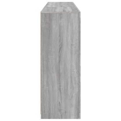 Сайдборд с LED светлини, сив сонома, 162x37x100 см