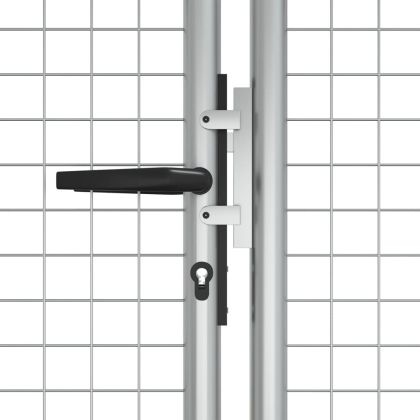 Градинска порта, поцинкована стомана, 400x125 см, сребриста