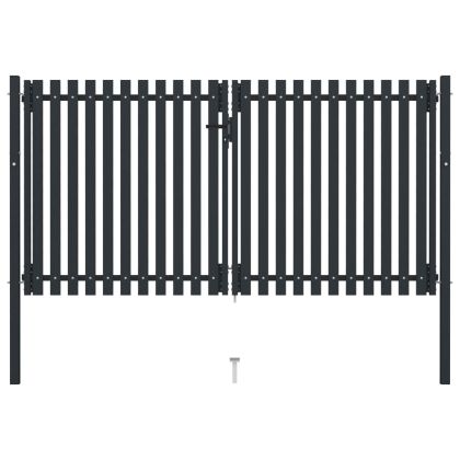 Двойна оградна порта от стомана 300x150 см, антрацит