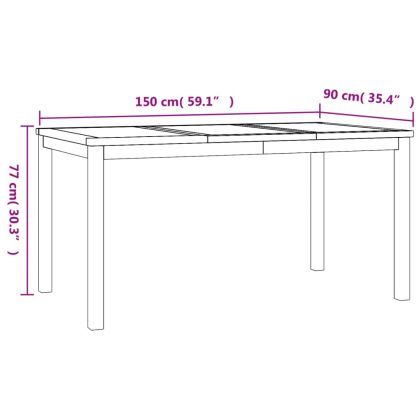 Градински трапезен комплект, 5 части, тиково дърво масив