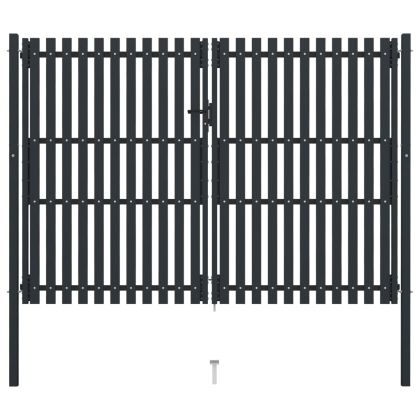 Двойна оградна порта от стомана 300x200 см, антрацит