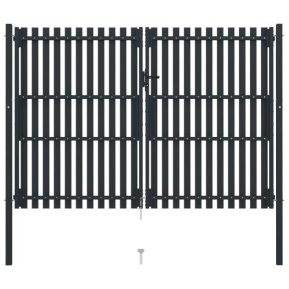 Двойна оградна порта от стомана 300x200 см, антрацит