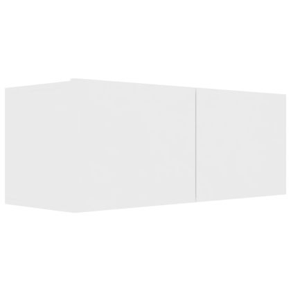 Комплект ТВ шкафове от 4 части, бял, инженерно дърво