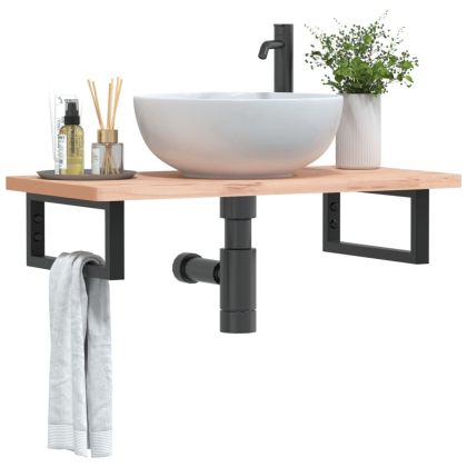 Рафтови скоби за мивка, 2 бр, черен, правоъгълни, стомана