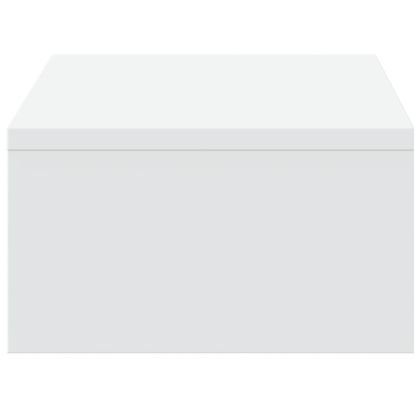 Стойка за монитор с чекмеджета бяла 50x27x15 см инженерно дърво