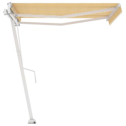 Свободностояща автоматична тента, 300x250 см, жълто/бяло