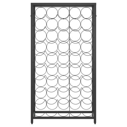 Поставка за вино за 45 бутилки черна 54x18x100 см ковано желязо