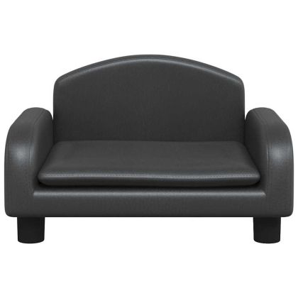 Кучешко легло, черно, 50x40x30 см, изкуствена кожа