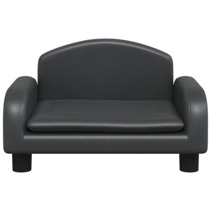 Детски диван черен 50x40x30 см изкуствена кожа