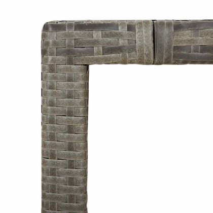 Градински бистро комплект с възглавници 3 части сив полиратан