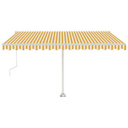 Свободностояща автоматична тента, 400x350 см, жълто/бяло