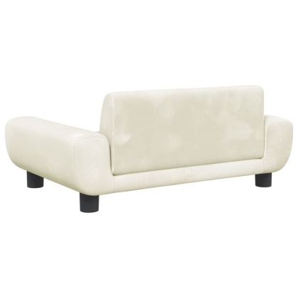 Детски диван, кремав, 70x45x33 см, кадифе