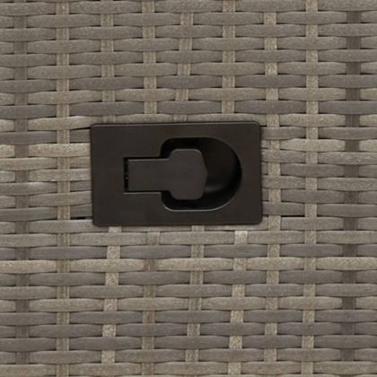 Бистро комплект с възглавници 3 части сив полиратан