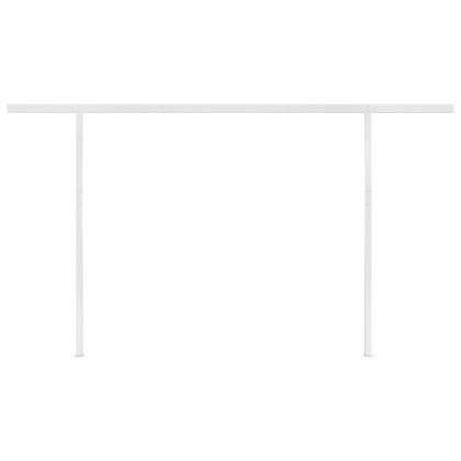 Автоматично прибиращ се сенник с прътове, 4x3,5 м, жълто и бяло