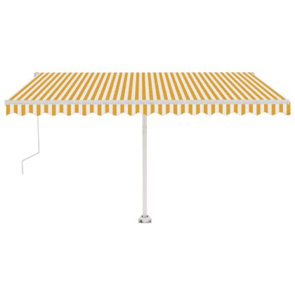 Свободностояща автоматична тента, 450x300 см, жълто/бяло