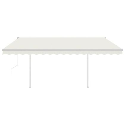 Автоматично прибиращ се сенник с прътове, 4x3,5 м, кремав