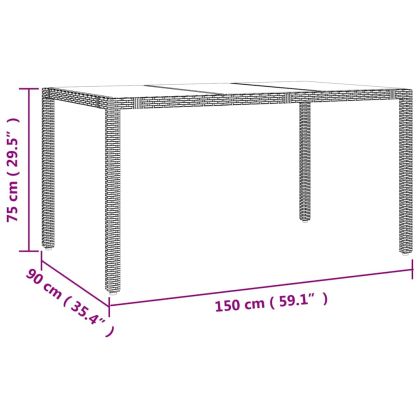Градински бистро комплект с възглавници 7 части кафяв полиратан