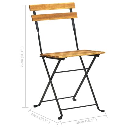 Градински трапезен комплект, сгъваем, 7 части, акация масив