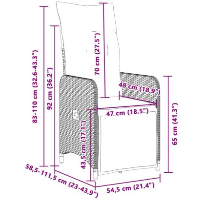 Градински бистро комплект с възглавници 5 части черен полиратан