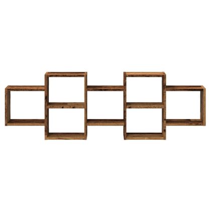 Стенен рафт, старо дърво, 129x18x42 см, инженерно дърво