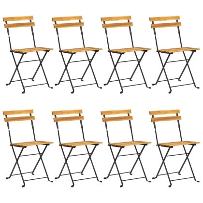 Градински трапезен комплект, сгъваем, 9 части, акация масив