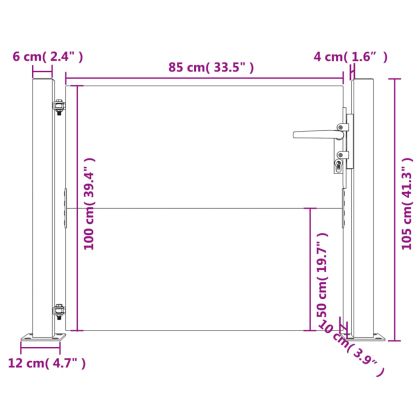 Градинска порта 100x100 см, кортенова стомана